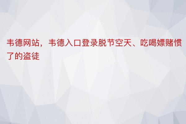 韦德网站，韦德入口登录脱节空天、吃喝嫖赌惯了的盗徒