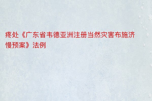 疼处《广东省韦德亚洲注册当然灾害布施济慢预案》法例